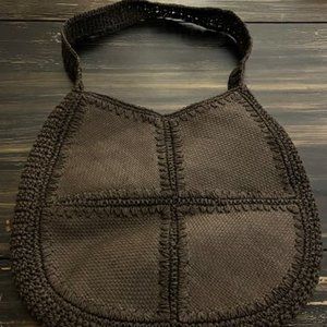 Brown Mesh Vintage Style Hobo Bag